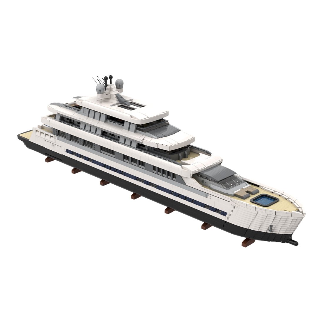 MOC - 164155 White Large Luxury Yacht Klemmbausteine - LesDiy - Klemmbausteine