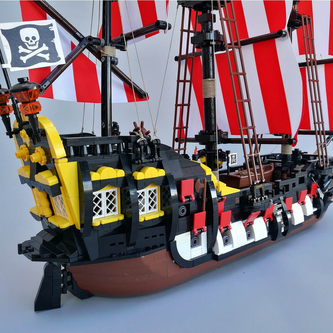 MOC - 166879 Medieval Barracuda - ship Klemmbausteine(ohne Segel) - LesDiy - Klemmbausteine
