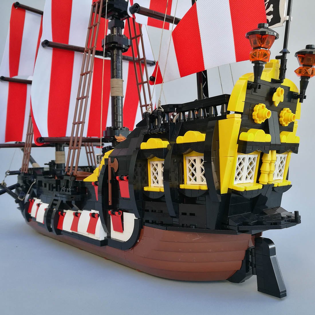 MOC - 166879 Medieval Barracuda - ship Klemmbausteine(ohne Segel) - LesDiy - Klemmbausteine
