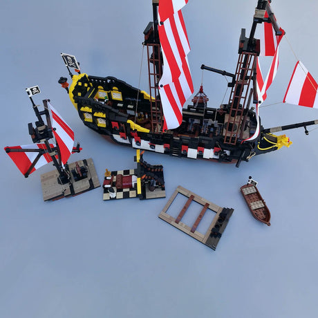 MOC - 166879 Medieval Barracuda - ship Klemmbausteine(ohne Segel) - LesDiy - Klemmbausteine