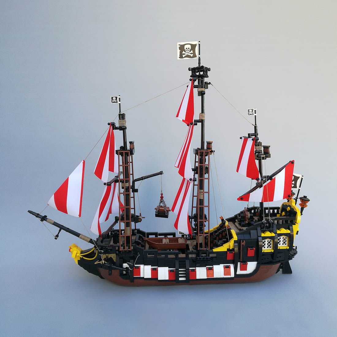 MOC - 166879 Medieval Barracuda - ship Klemmbausteine(ohne Segel) - LesDiy - Klemmbausteine