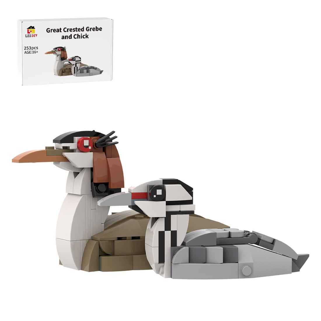 MOC - 175055 Great crested grebe and chick Klemmbausteine - LesDiy - Klemmbausteine