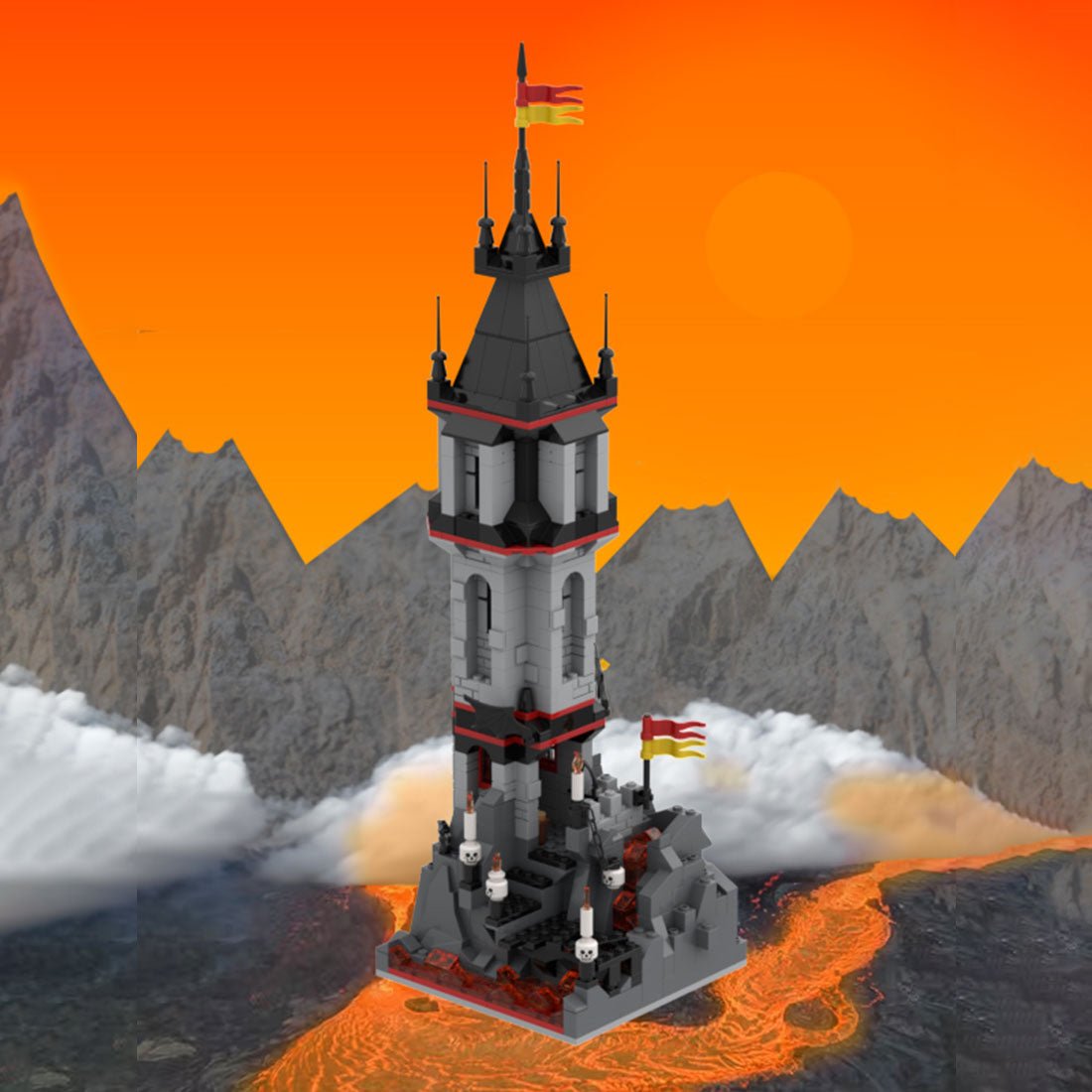 MOC - 176957 Fright Knights Volcanic Outpost Klemmbausteine - LesDiy - Klemmbausteine