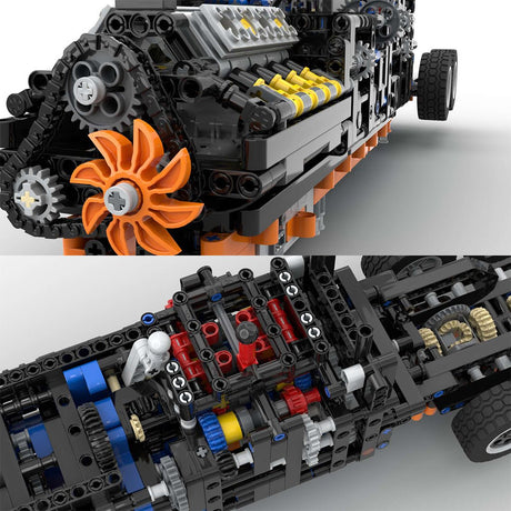 MOC - 179871 MACK T - 310 Achtzylindermotor 12 - Gang - Getriebe (dynamische Version)Klemmbausteine - LesDiy - Klemmbausteine