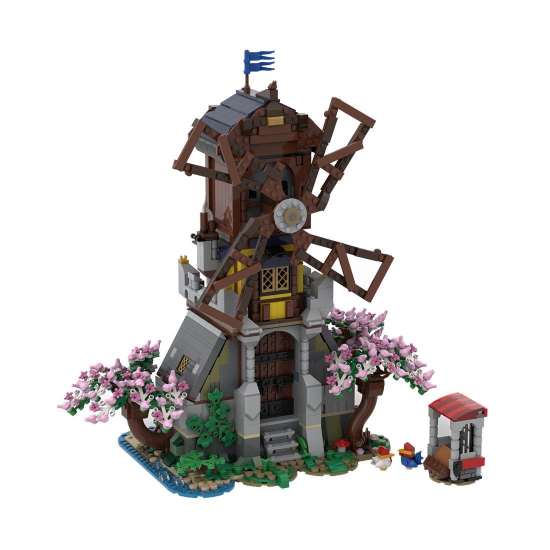 MOC - 182124 Medieval Forest Windmill Klemmbausteine - LesDiy - Klemmbausteine