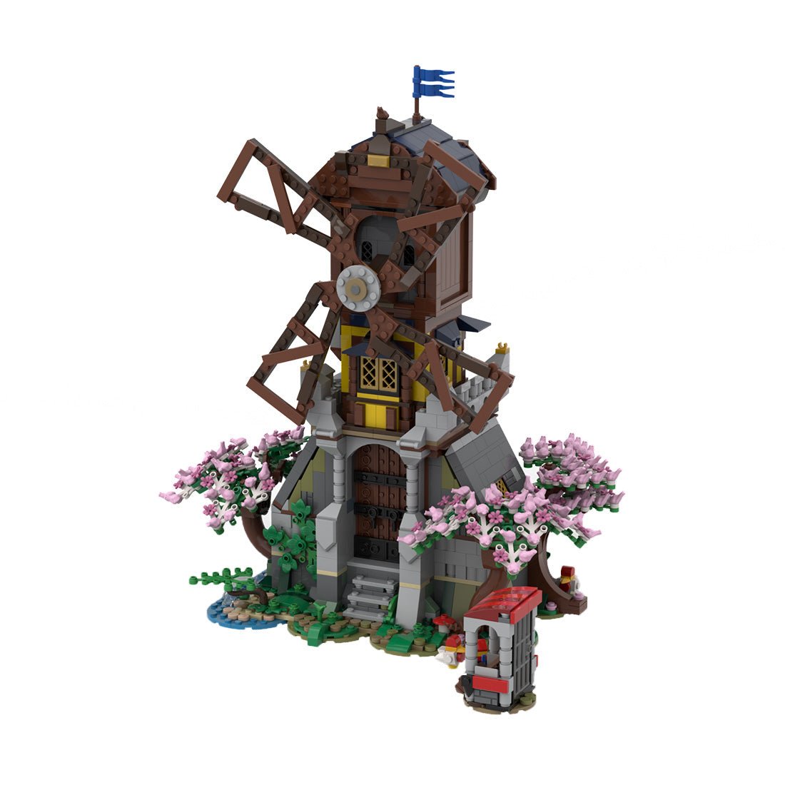 MOC - 182124 Medieval Forest Windmill Klemmbausteine - LesDiy - Klemmbausteine