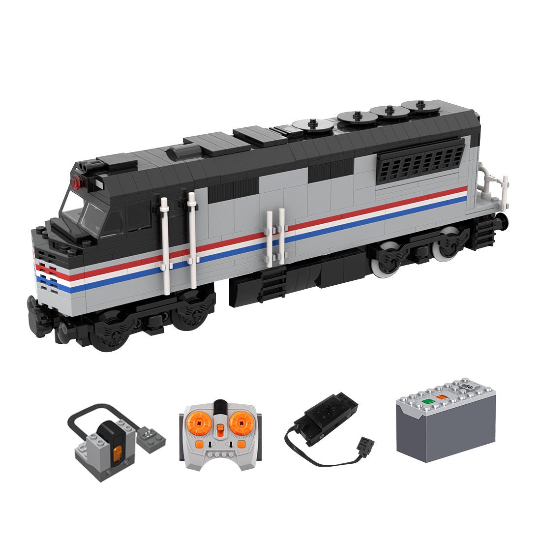 MOC - 182467 Amtrak diesel locomotive with PF control Klemmbausteine - LesDiy - Klemmbausteine