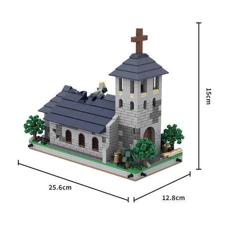 MOC - 183062 Mini World War II Sand Table - Module 4 - Church Klemmbausteine - LesDiy - Klemmbausteine