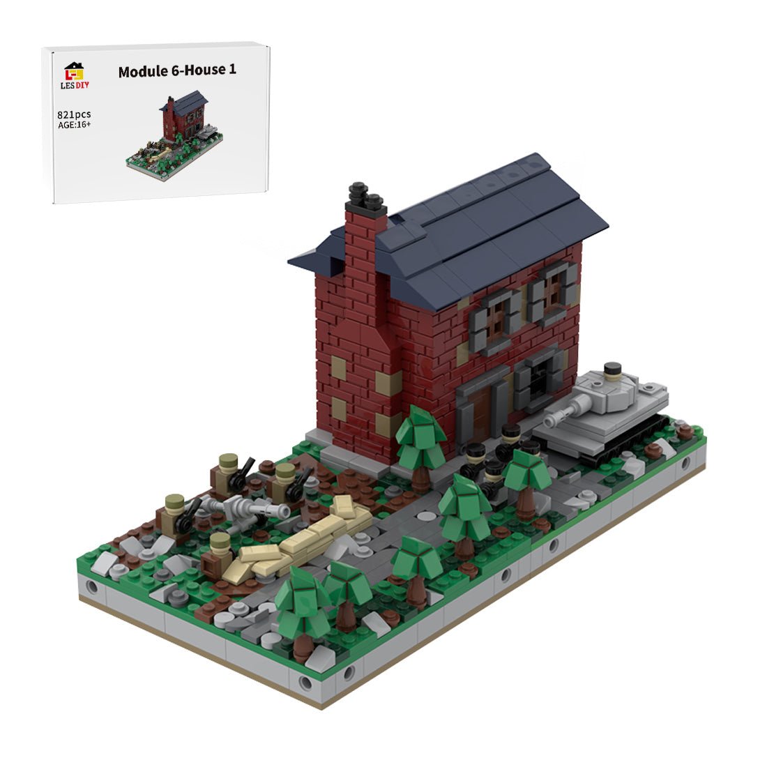 MOC - 183062 Mini World War II Sand Table - Module 6 - House 1 Klemmbausteine - LesDiy - Klemmbausteine