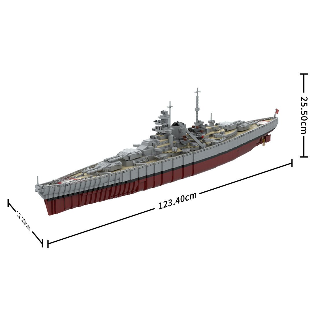 MOC - 183933 Bismarck - The pride of the Kriegsmarine (1941) 1:200 Klemmbausteine - LesDiy - Klemmbausteine