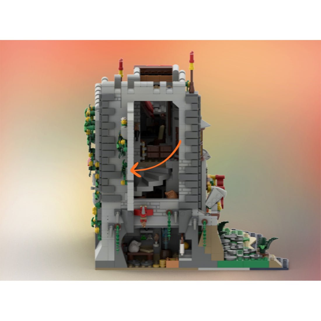 MOC - 184109 Lion's caslte gatekeeper tower Klemmbausteine - LesDiy - Klemmbausteine