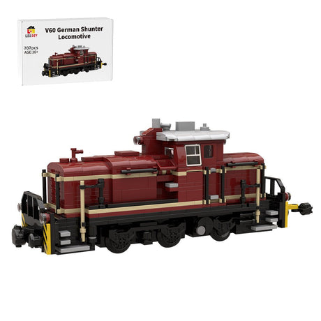 MOC - 191187 V60 German Shunter Locomotive "dark red - black" version 8W Klemmbausteine - LesDiy - Klemmbausteine
