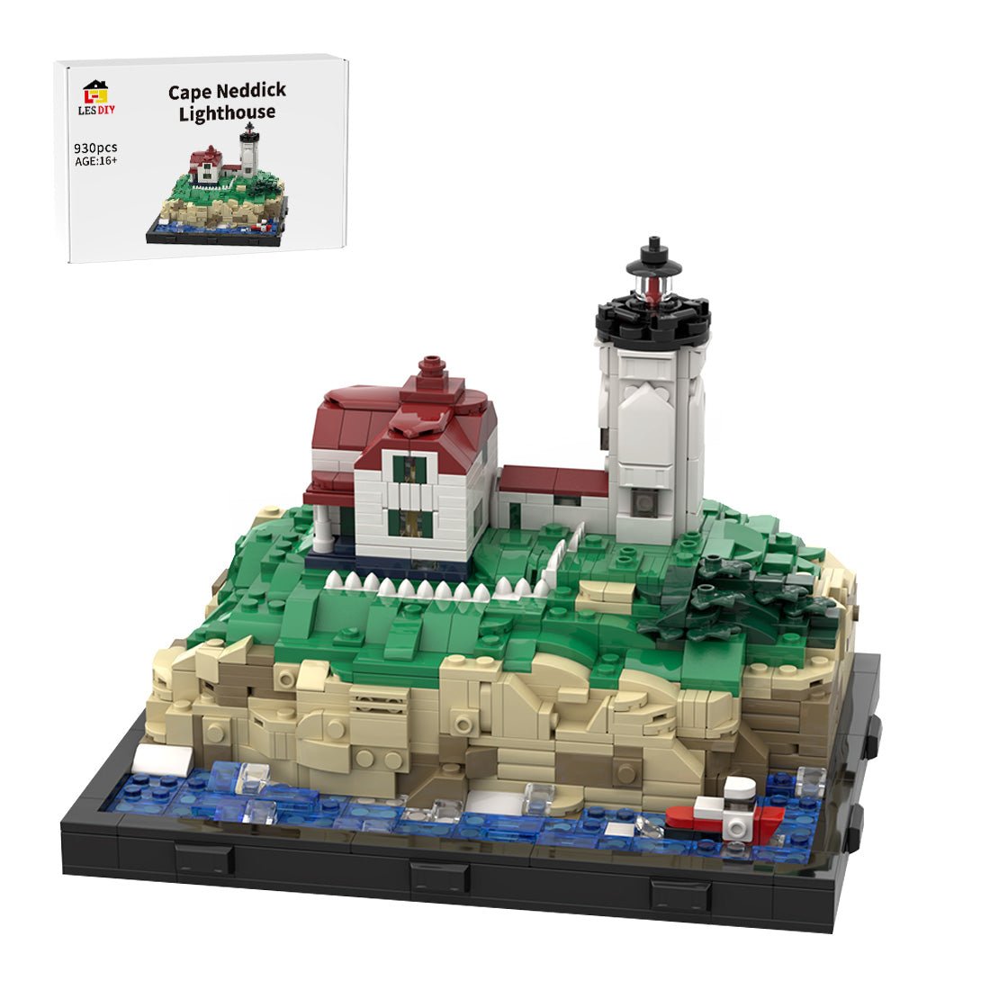 MOC-191211 Cape Neddick Lighthouse (Nubble Light) Klemmbausteine | LesDiy