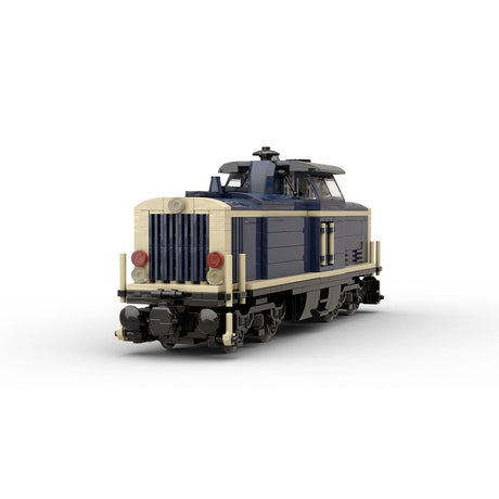 MOC - 191639 V100 German Cargo Locomotive "dark blue - tan" version 8W Klemmbausteine - LesDiy - Klemmbausteine