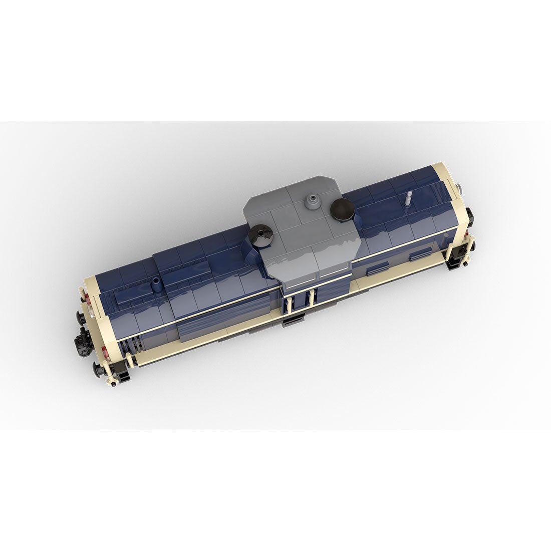 MOC - 191639 V100 German Cargo Locomotive "dark blue - tan" version 8W Klemmbausteine - LesDiy - Klemmbausteine