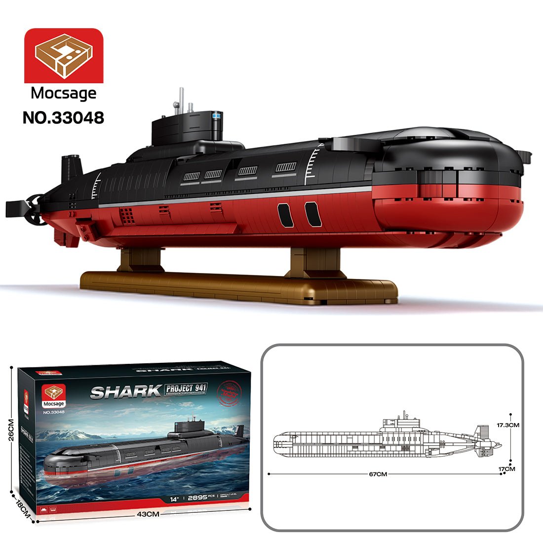MOC - 193085 1/250 Scale Typhoon Class Submarine Klemmbausteine - LesDiy - Klemmbausteine