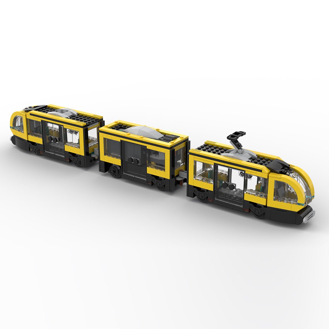 MOC - 198402 60423 Downtown tram (Dynamic Version/530PCS/Yellow) Klemmbausteine - LesDiy - Klemmbausteine