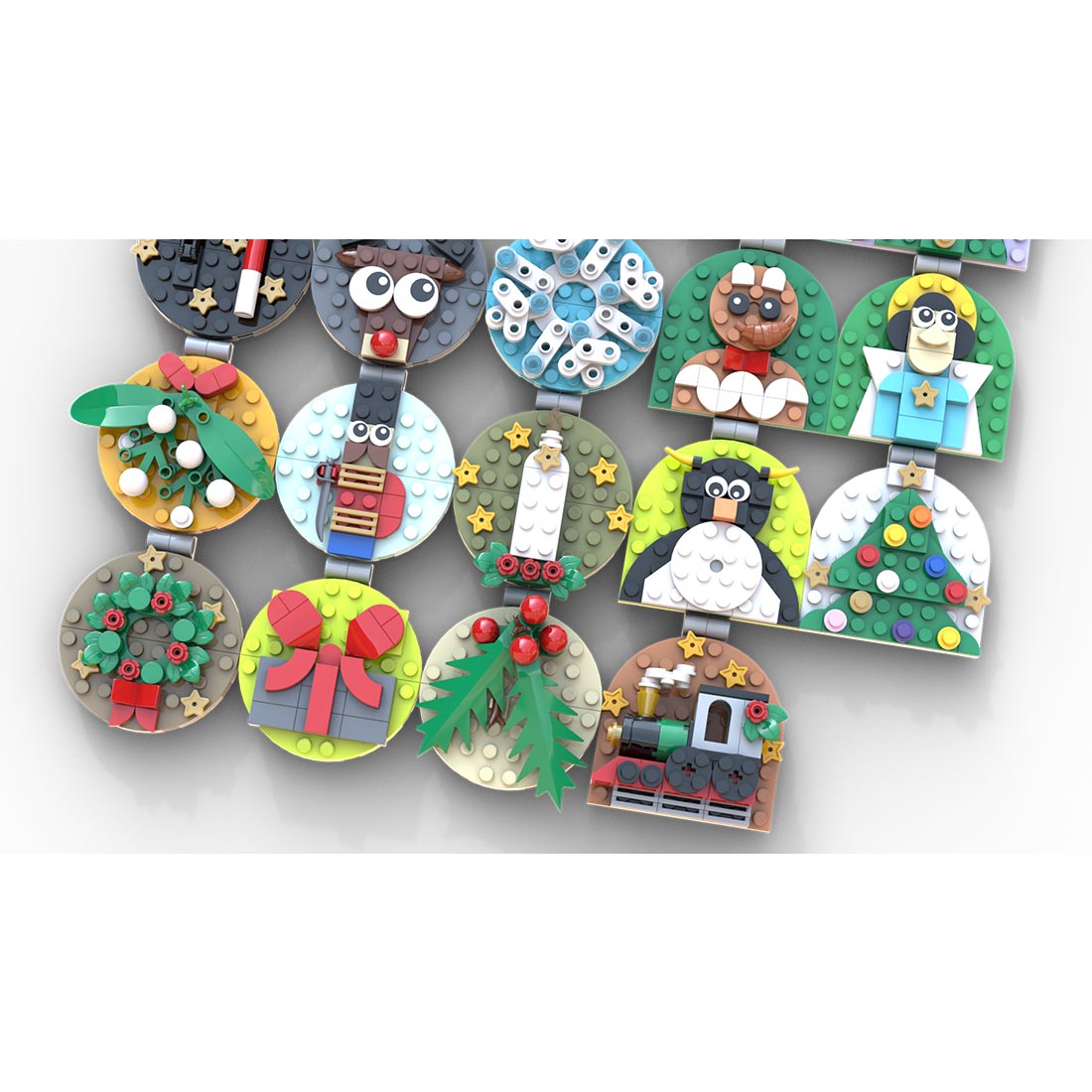 MOC - 202061 Advent Calendar of Christmas Ornaments Klemmbausteine - LesDiy - Klemmbausteine