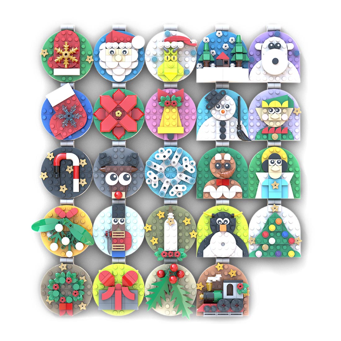 MOC - 202061 Advent Calendar of Christmas Ornaments Klemmbausteine - LesDiy - Klemmbausteine