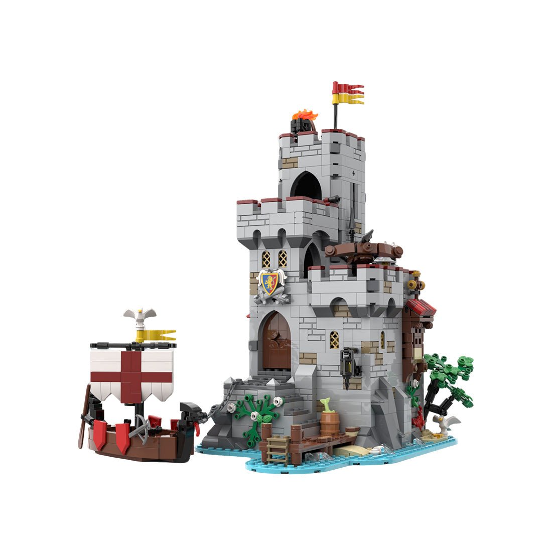 MOC - 206932 Medieval Seaside Market Tower Alt build Klemmbausteine - LesDiy - Klemmbausteine