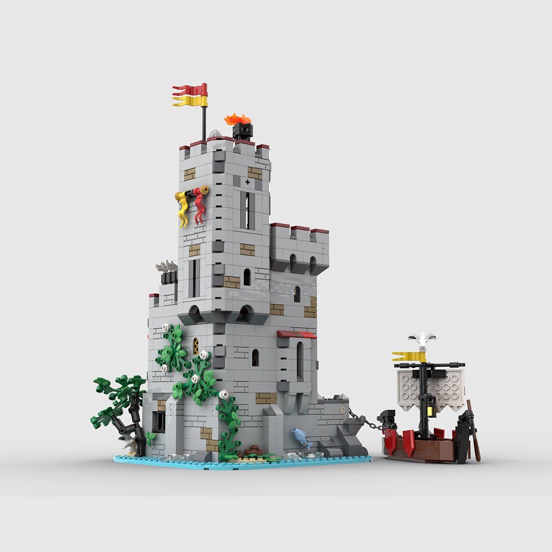 MOC - 206932 Medieval Seaside Market Tower Alt build Klemmbausteine - LesDiy - Klemmbausteine