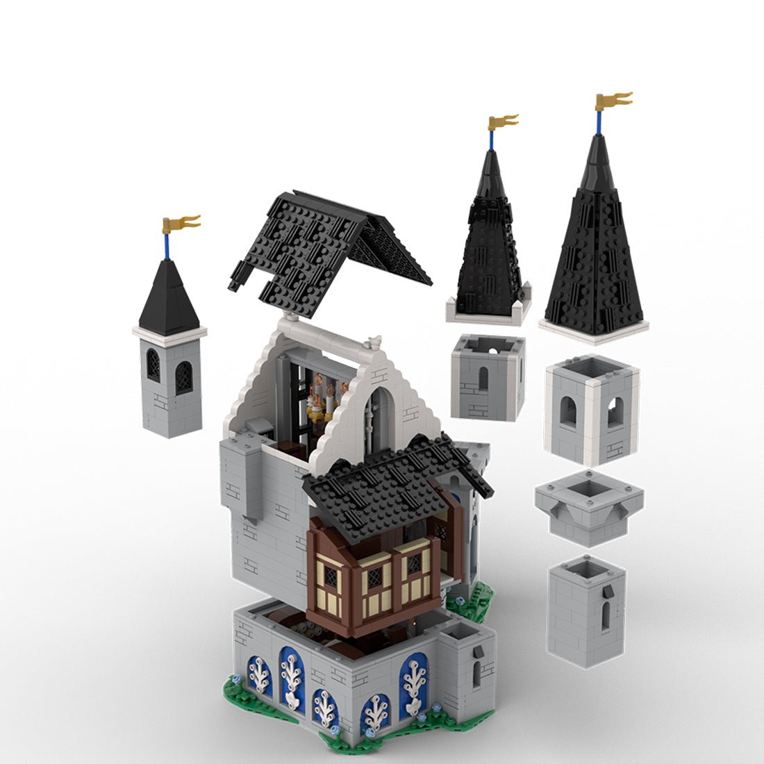 MOC - 211489 white dragons castle Klemmbausteine - LesDiy - Klemmbausteine