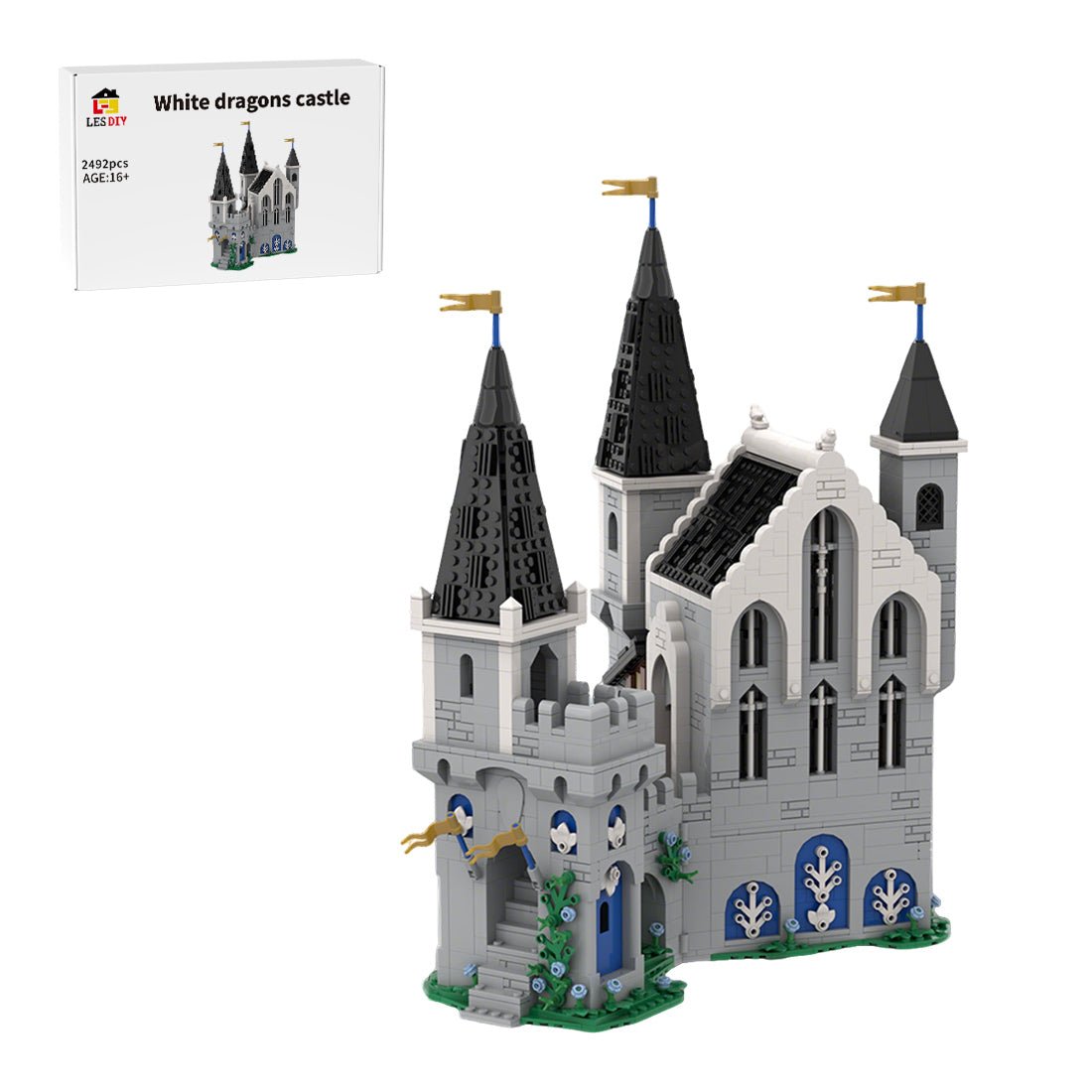 MOC - 211489 white dragons castle Klemmbausteine - LesDiy - Klemmbausteine