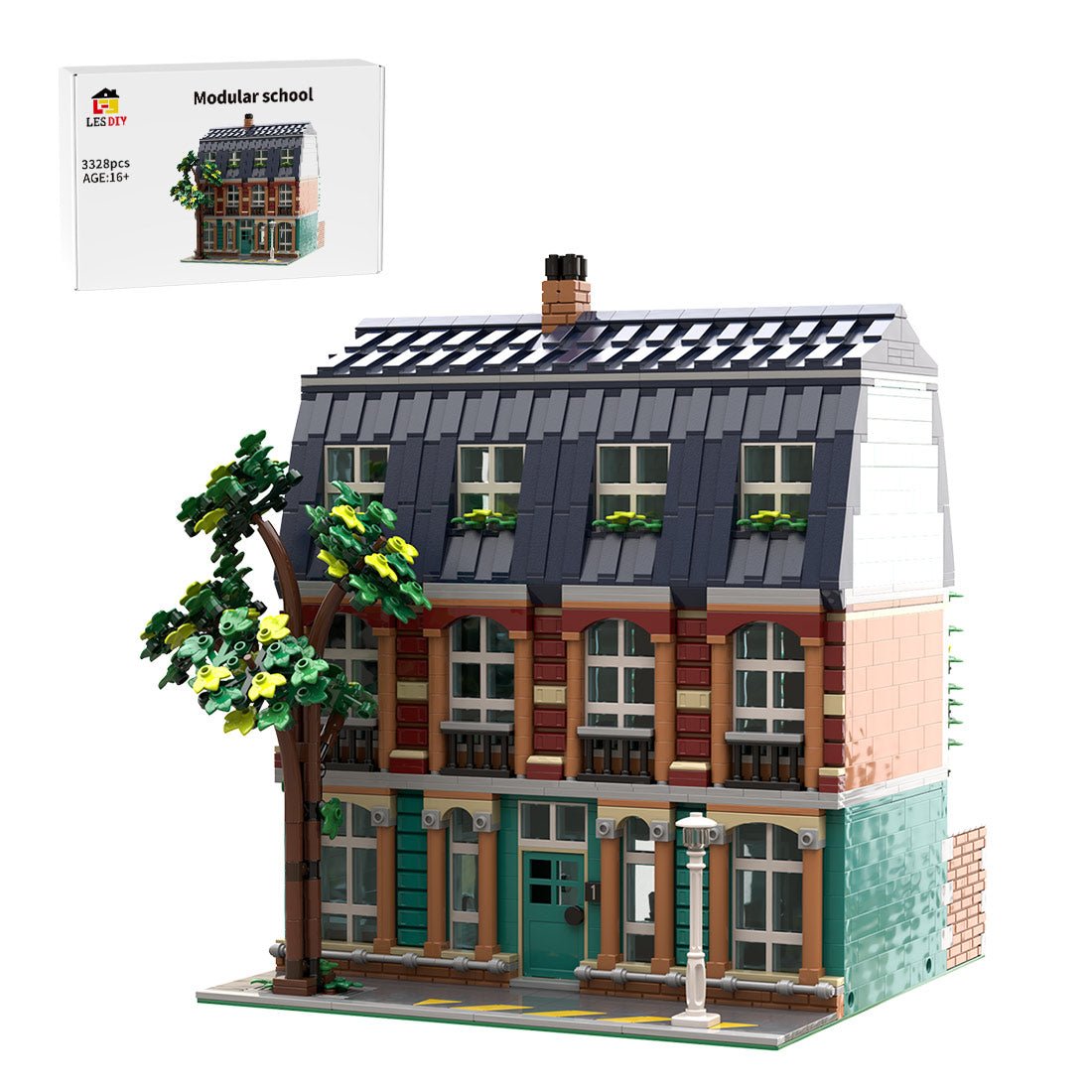 MOC-211575 Modular school Klemmbausteine-LesDiy-Klemmbausteine