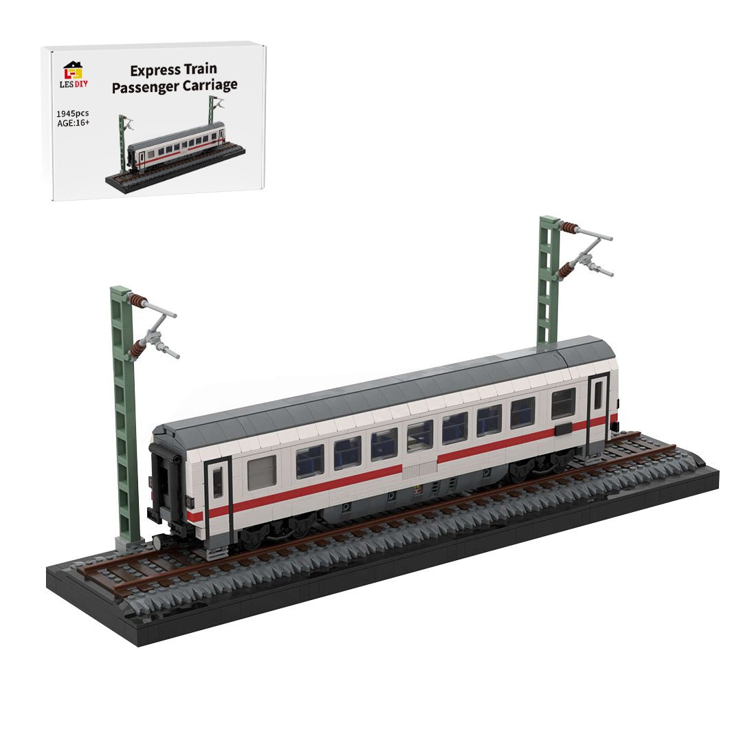 MOC - 212073 Modern European/German City Express Train Passenger Carriage Klemmbausteine - LesDiy - Klemmbausteine