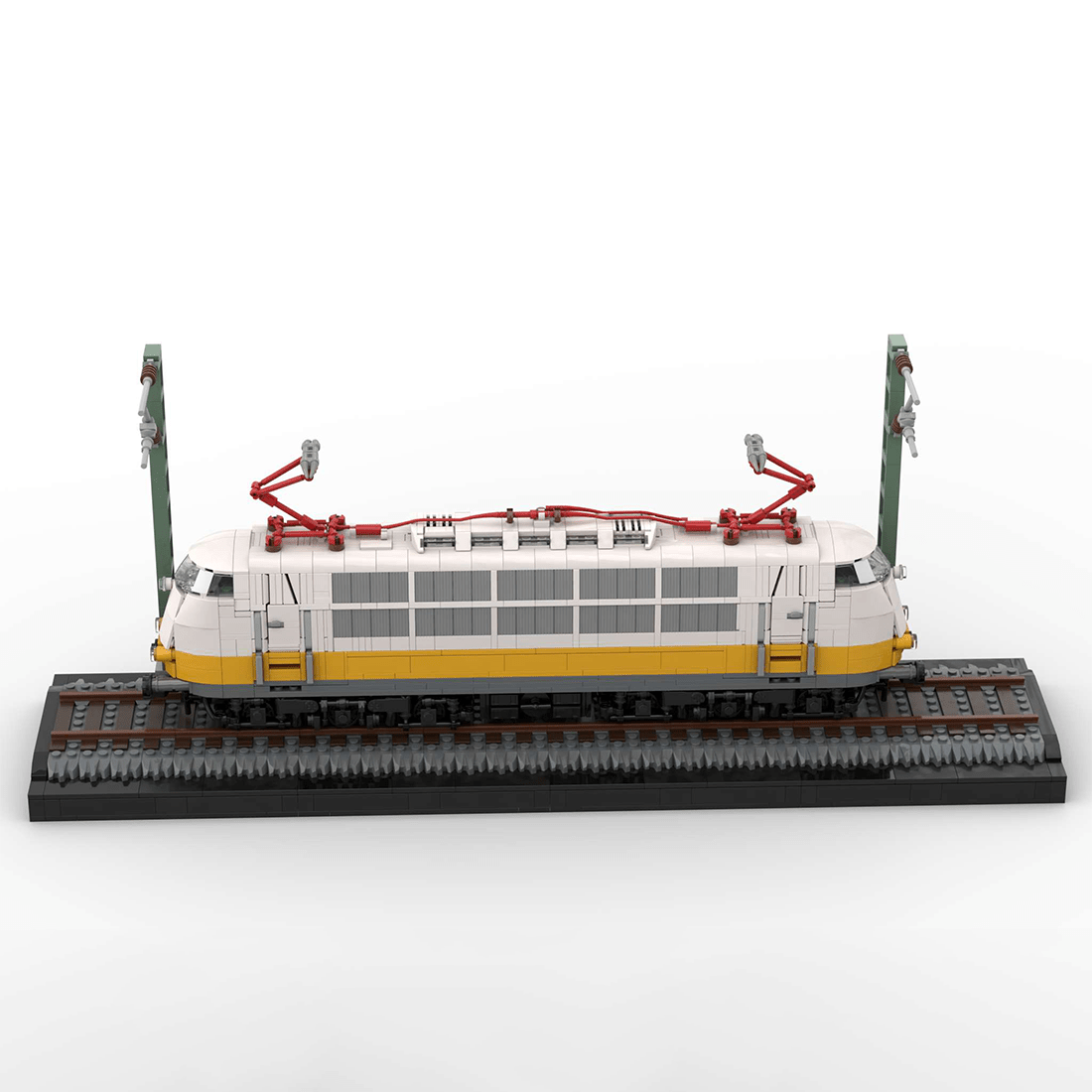 MOC - 212136 BR103 Airport Express (white / yellow) Klemmbausteine - LesDiy - Klemmbausteine