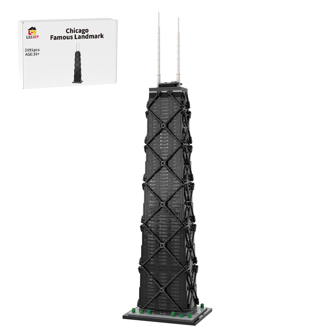 MOC - 213080 John Hancock Center 1:800 Scale Klemmbausteine - LesDiy - Klemmbausteine