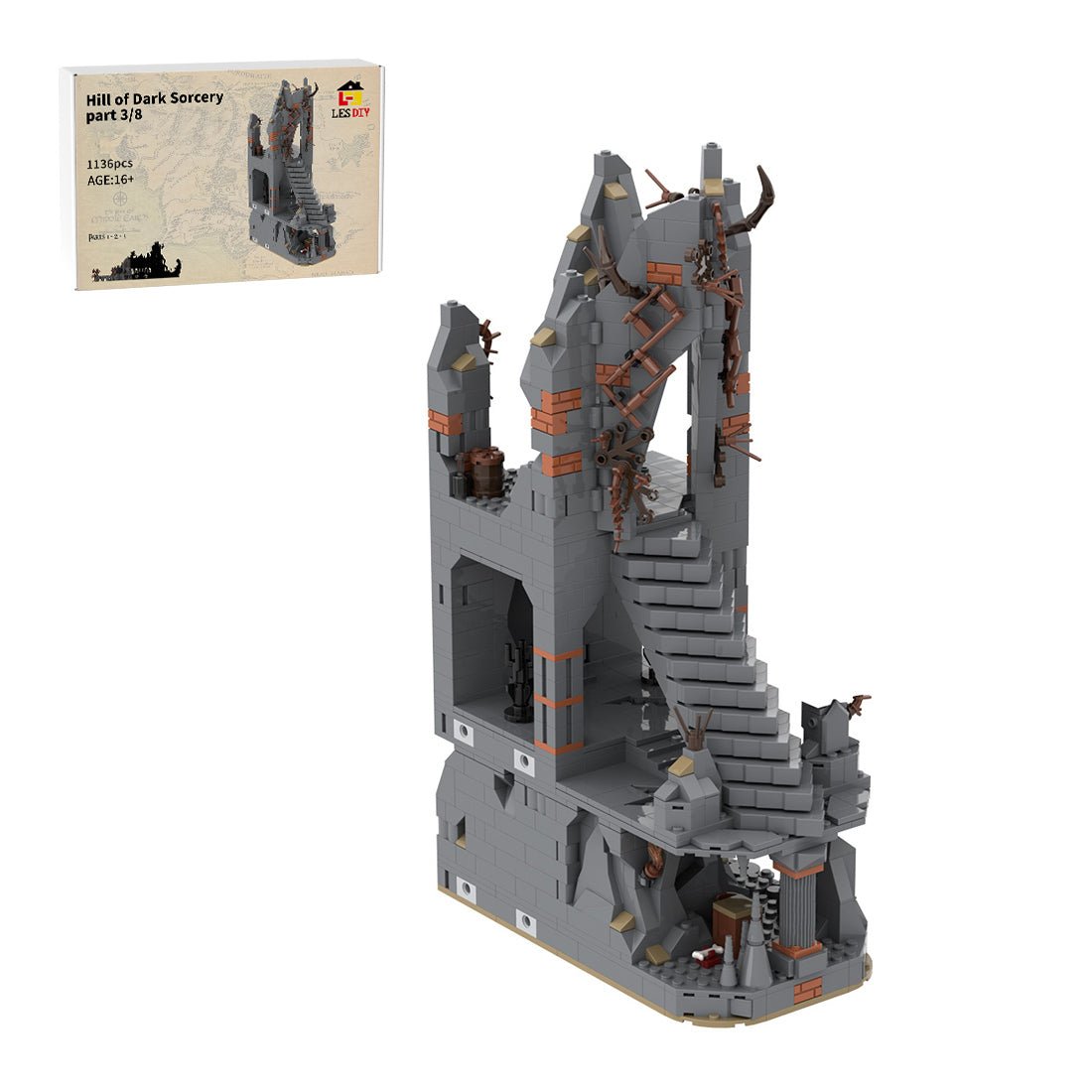 MOC - 216232 UCS Dol - Guldur - part 3/8 Klemmbausteine - LesDiy - Klemmbausteine