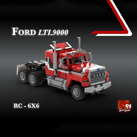 MOC - 218874 Ford LTL 9000 6x6 RED Klemmbausteine - LesDiy - Klemmbausteine