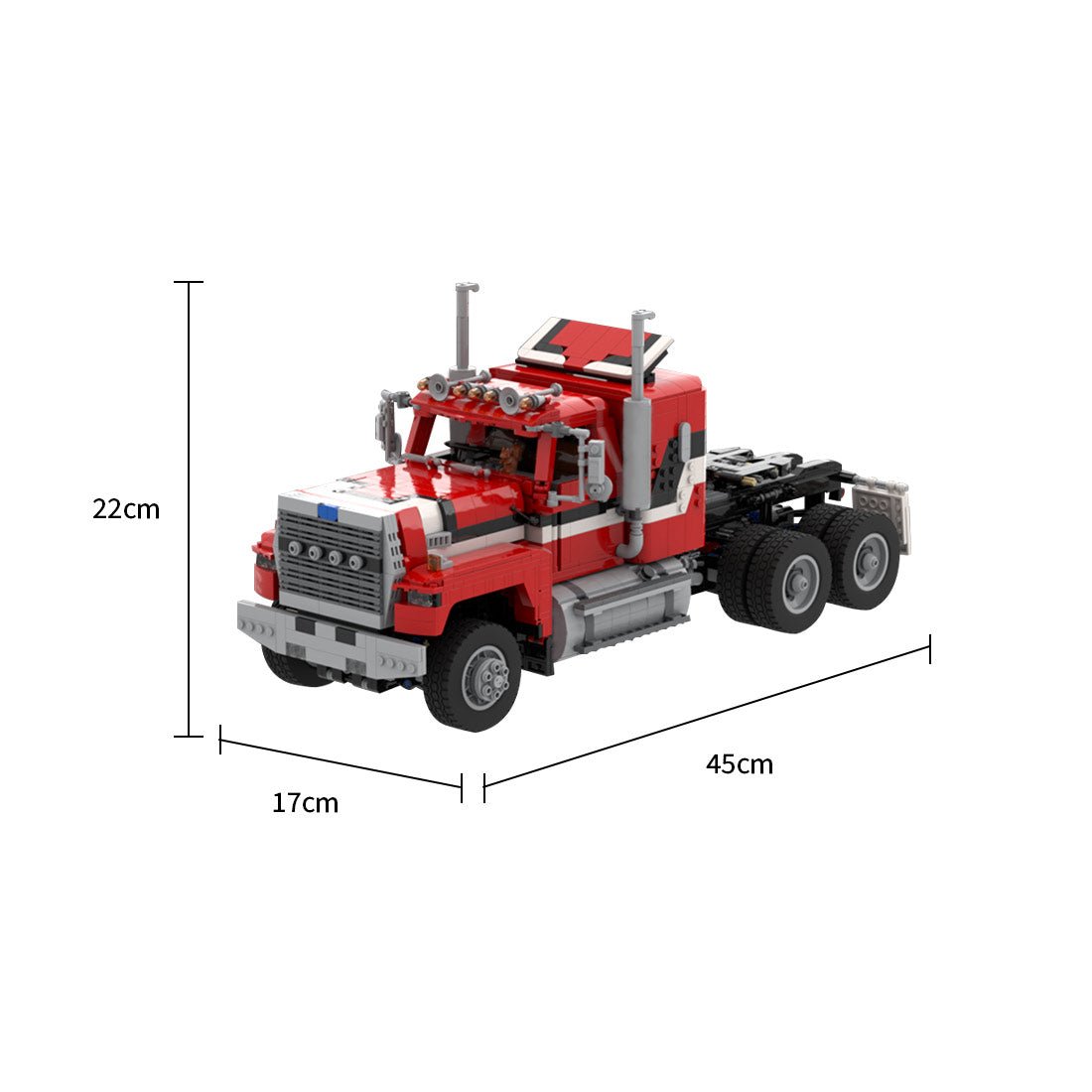 MOC - 218874 Ford LTL 9000 6x6 RED Klemmbausteine - LesDiy - Klemmbausteine