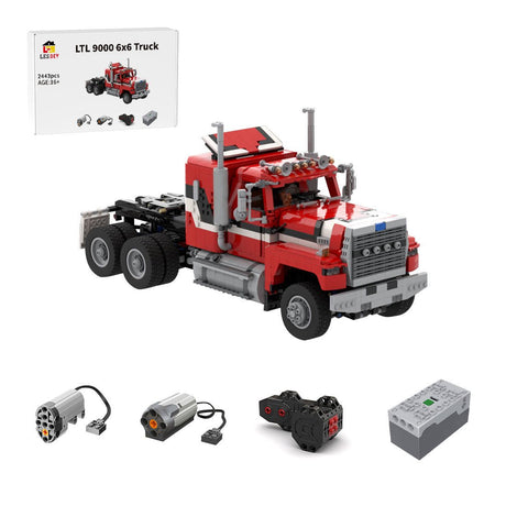 MOC - 218874 Ford LTL 9000 6x6 RED Klemmbausteine - LesDiy - Klemmbausteine