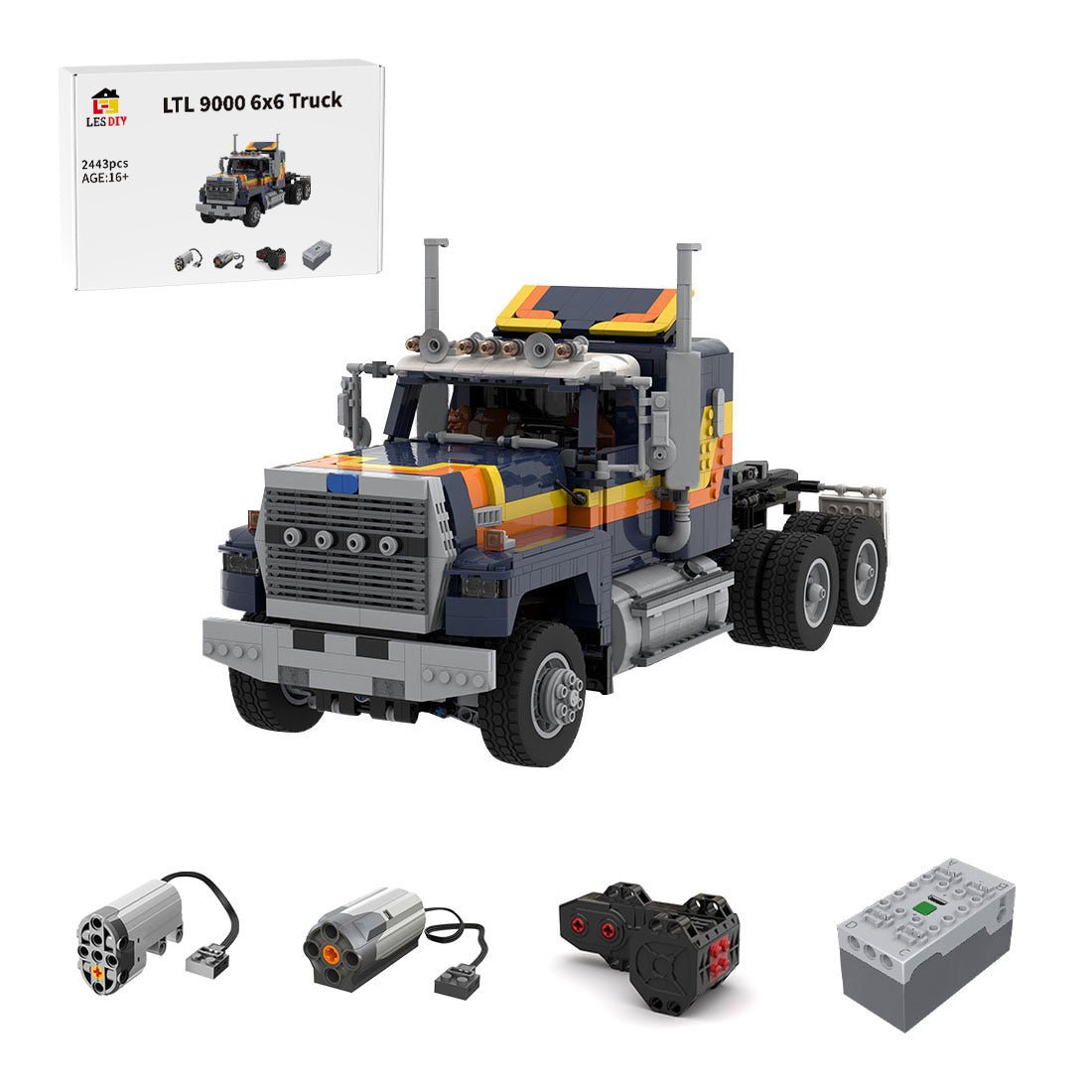 MOC - 218879 Ford LTL 9000 6x6 BLACK Klemmbausteine - LesDiy - Klemmbausteine