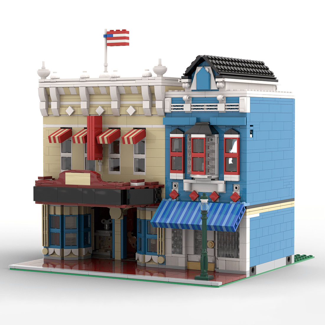 MOC - 220451 Deluxe Main Street USA Cinema Klemmbausteine - LesDiy - Klemmbausteine