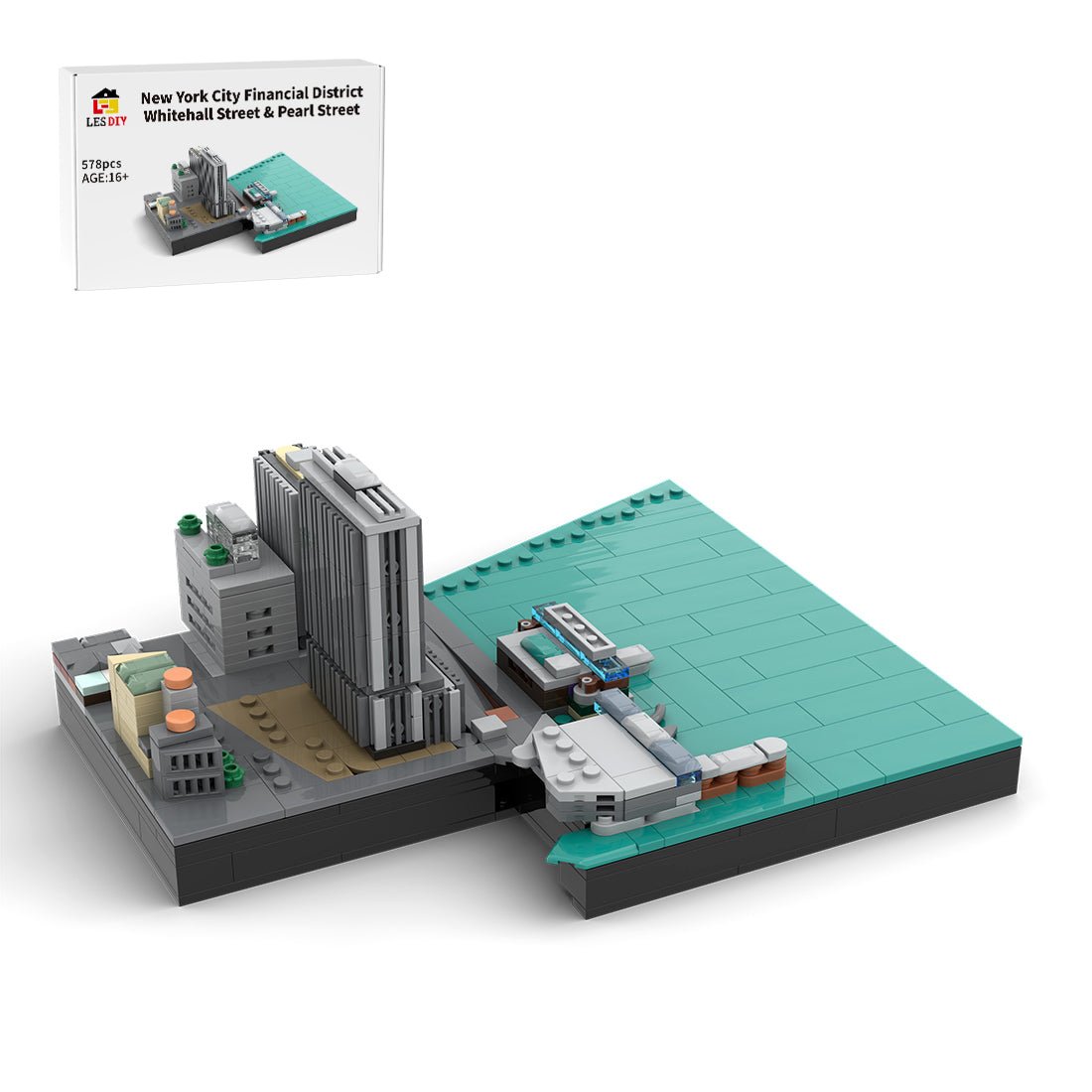 MOC - 221106 New York City Financial District - Whitehall Street & Pearl Street Klemmbausteine - LesDiy - Klemmbausteine