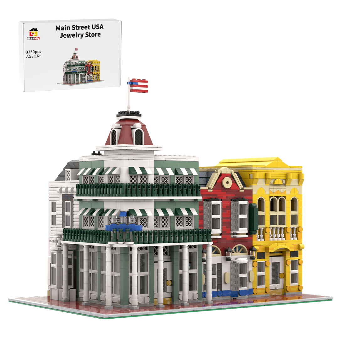 MOC - 222578 Main Street USA Jewelry Store | Deluxe Main Street USA Modular Klemmbausteine - LesDiy - Klemmbausteine
