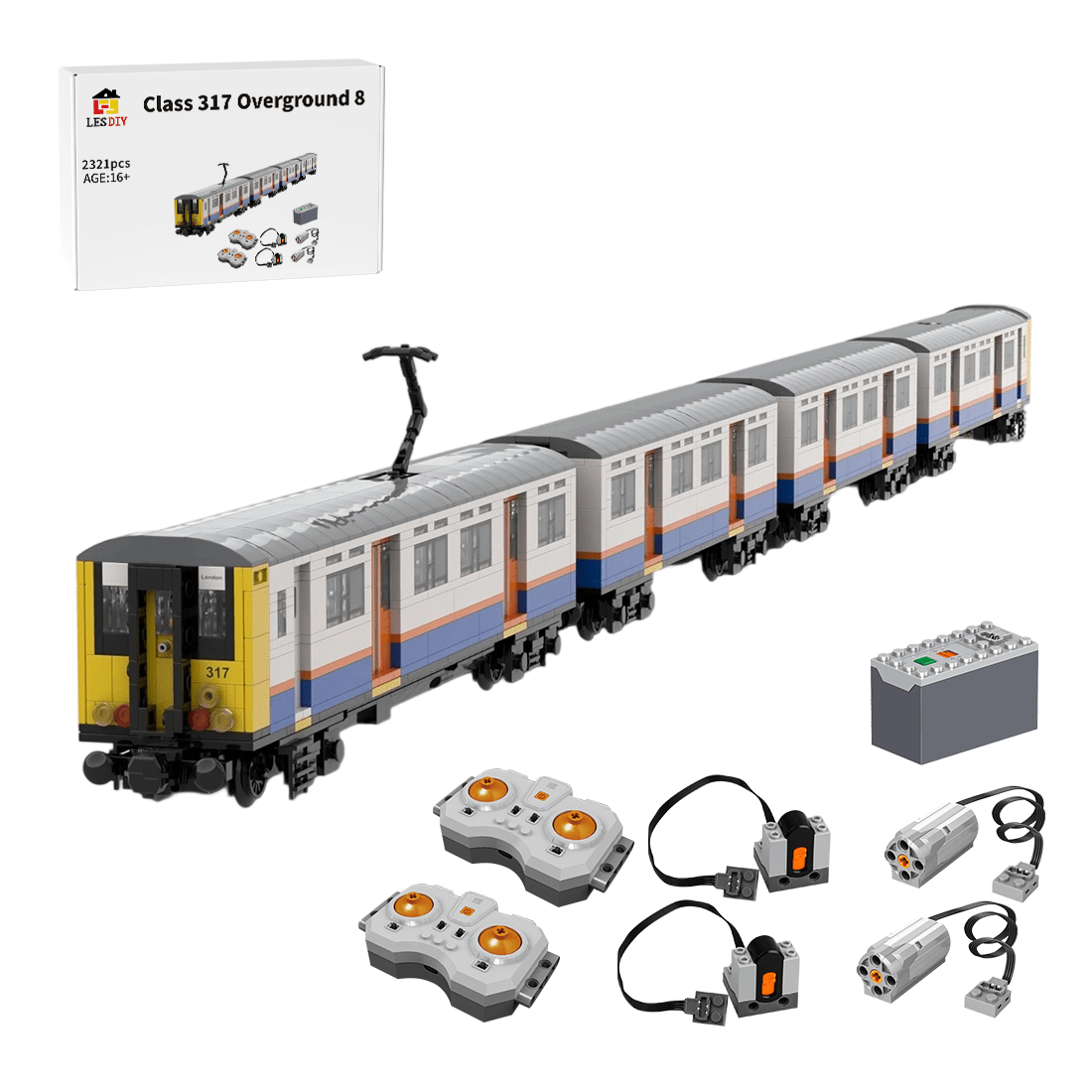 MOC - 223165 Class 317 Overground Livery| 8 - Wide | Power Functions Klemmbausteine - LesDiy - Klemmbausteine