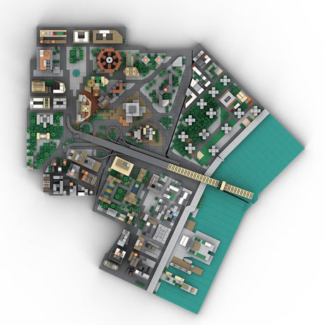 MOC - 223953 1/2000 Scale  Brooklyn Bridge Area - New York City Klemmbausteine - LesDiy - Klemmbausteine