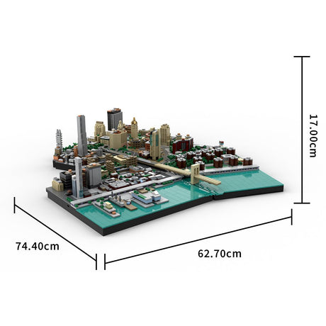 MOC - 223953 1/2000 Scale  Brooklyn Bridge Area - New York City Klemmbausteine - LesDiy - Klemmbausteine