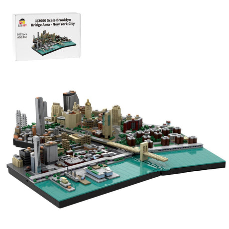 MOC - 223953 1/2000 Scale  Brooklyn Bridge Area - New York City Klemmbausteine - LesDiy - Klemmbausteine