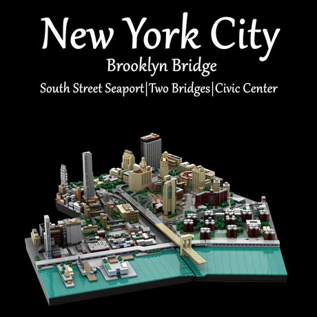 MOC - 223953 1/2000 Scale  Brooklyn Bridge Area - New York City Klemmbausteine - LesDiy - Klemmbausteine