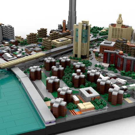 MOC - 223953 1/2000 Scale  Brooklyn Bridge Area - New York City Klemmbausteine - LesDiy - Klemmbausteine