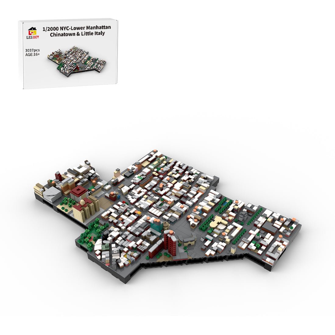 MOC - 225884 1/2000 Scale Lower Manhattan Chinatown & Little Italy Klemmbausteine - LesDiy - Klemmbausteine