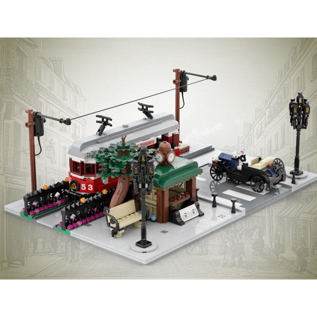 MOC - 229331 Trolley Crossing Klemmbausteine - LesDiy - Klemmbausteine