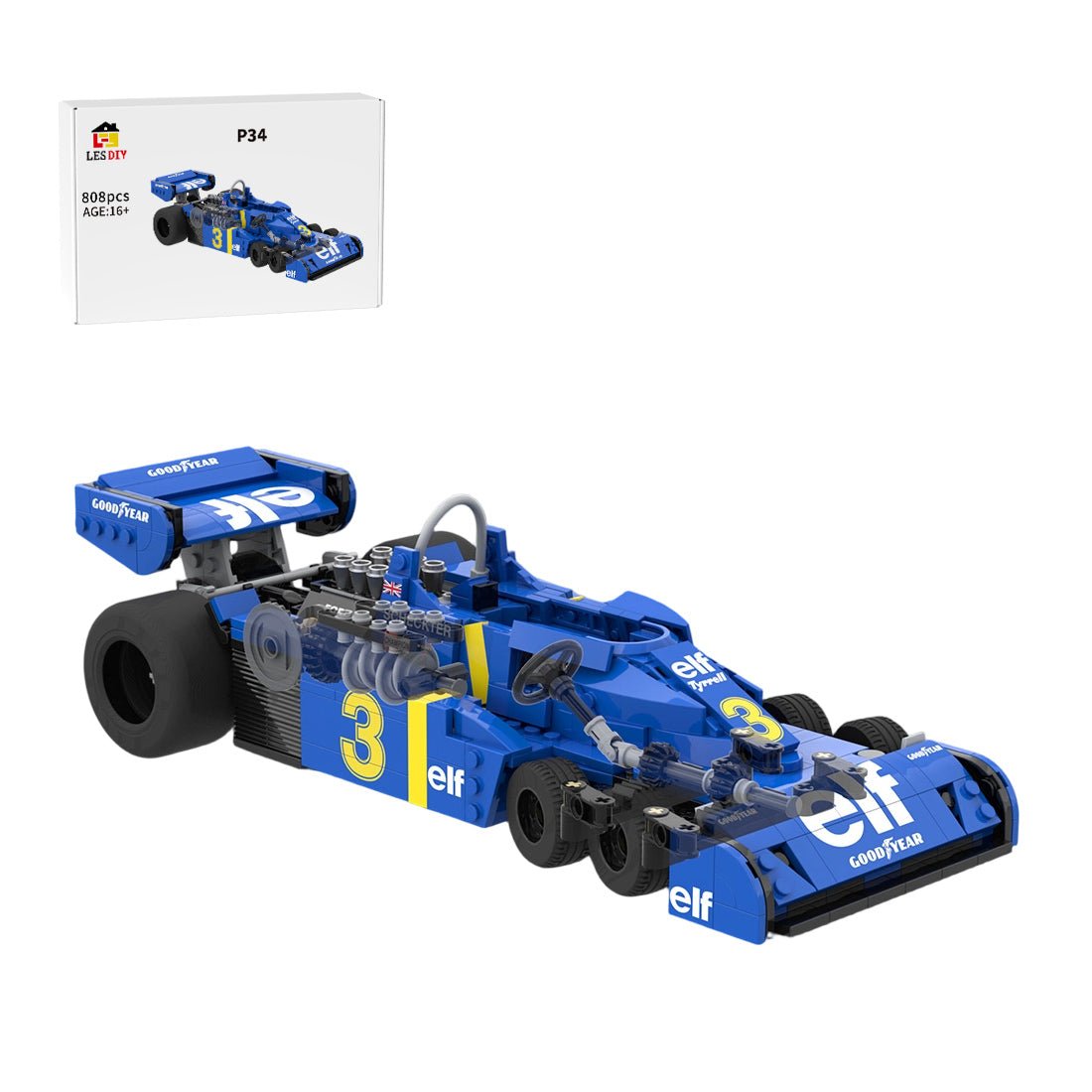 MOC - 229746 - Tyrrell P34 1976 - working V8 Klemmbausteine - LesDiy - Klemmbausteine