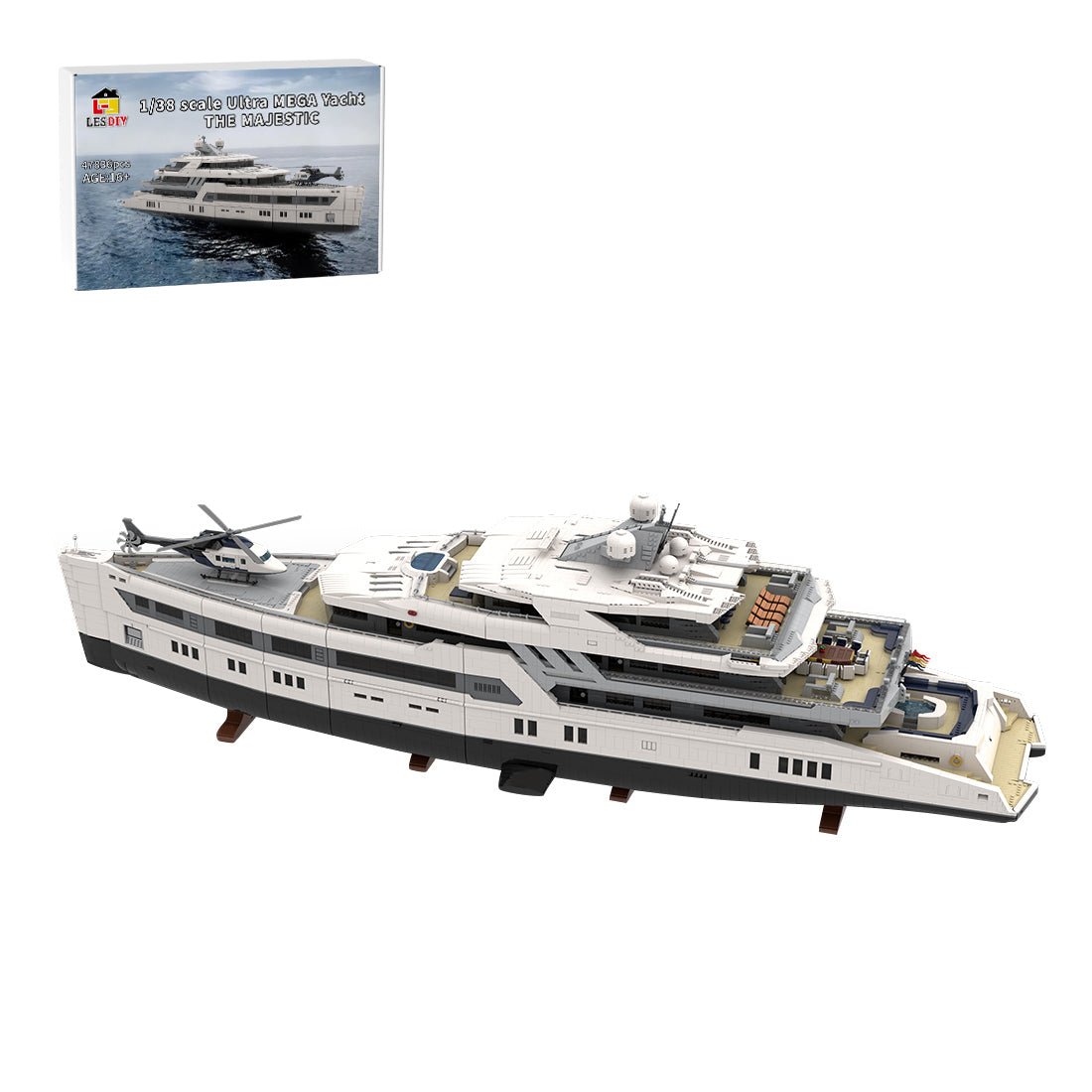 MOC - 230069 1/38 Scale Ultra MEGA Yacht Klemmbausteine - LesDiy - Klemmbausteine