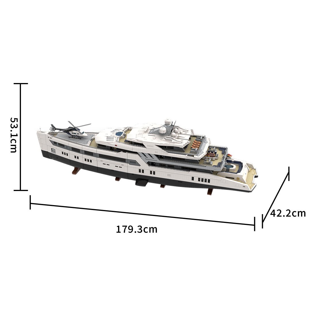 MOC - 230069 1/38 Scale Ultra MEGA Yacht Klemmbausteine - LesDiy - Klemmbausteine
